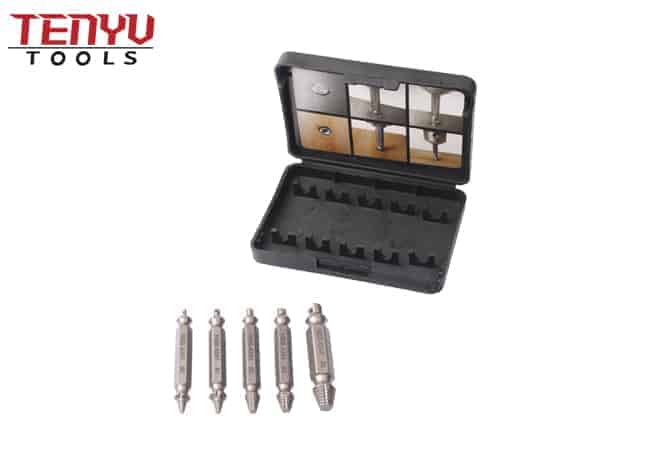 5Pcs HSS 4241 Double Ended Broken Screw Extractor Set for Drill and Take Out the Stripped Screw