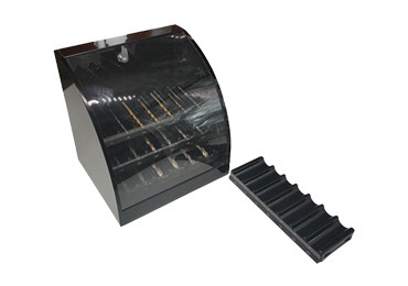 Soporte de caja de exhibición de brocas de herramienta eléctrica de acrílico con cerradura