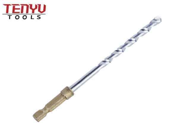 Chrome Plated R Flute Carbide Tipped Masonry Drill Bit with Hex Shank for Concrete Brick Masonry Drilling