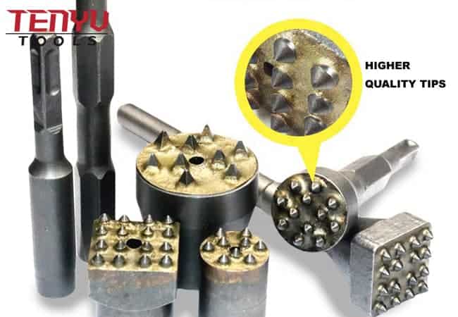 Electric Round Concrete Bushing Hammer Chisel Bit Tool for Concrete and Stone Drilling