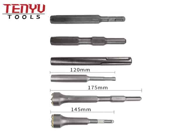 Electric Square 17 A/F Hex Shank Concrete Tooth Head Bushing Hammer Tool Chisel for Demolition and Concrete Breaker