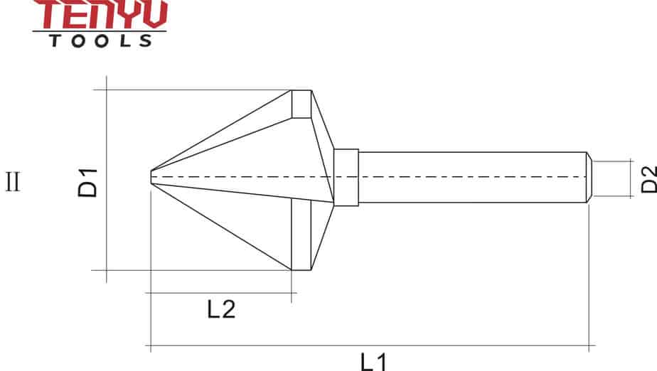 Hex Shank 5 Flute Deburring Tool Woodworking Automatic Center Punch Countersink Drill Bit Set