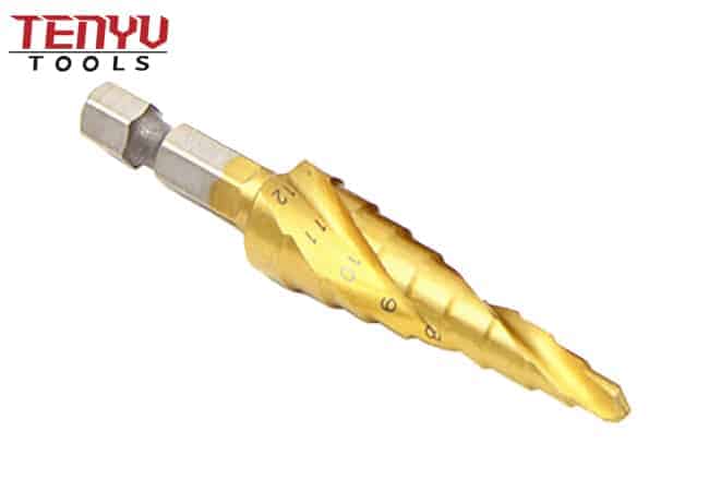 Metric Size Hex Shank Titanium Cotatd M2 Sheet Metal Step Up Cone Drill Bit