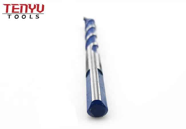 Multi Purpose Blue Painted Three-Flat Shank Spiral Flute Single Carbide Tip Masonry Drill Bits for Glass Tile Concrete