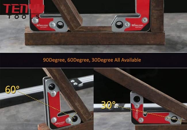 2Pcs Magnetic Welding Fixture Inside or Outside 30 60 90 Degree Magnetic Weld Clamp Holder Fixer Tool Set for Easy Weld