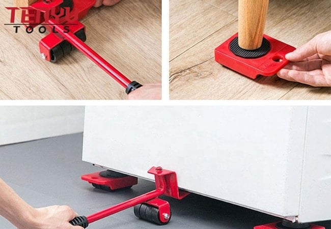 5-teiliges Möbelheber-Mover-Werkzeug-Set Praktische bewegliche Werkzeuge zum Heben schwerer Möbelrollen zum Bewegen schwerer Gegenstände