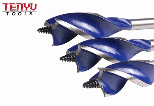 6pcs 150mm Hex Shank Tri-Flute Three Spurs Wood Working Auger Drill Bit Set in Double Blister for Fast Drilling