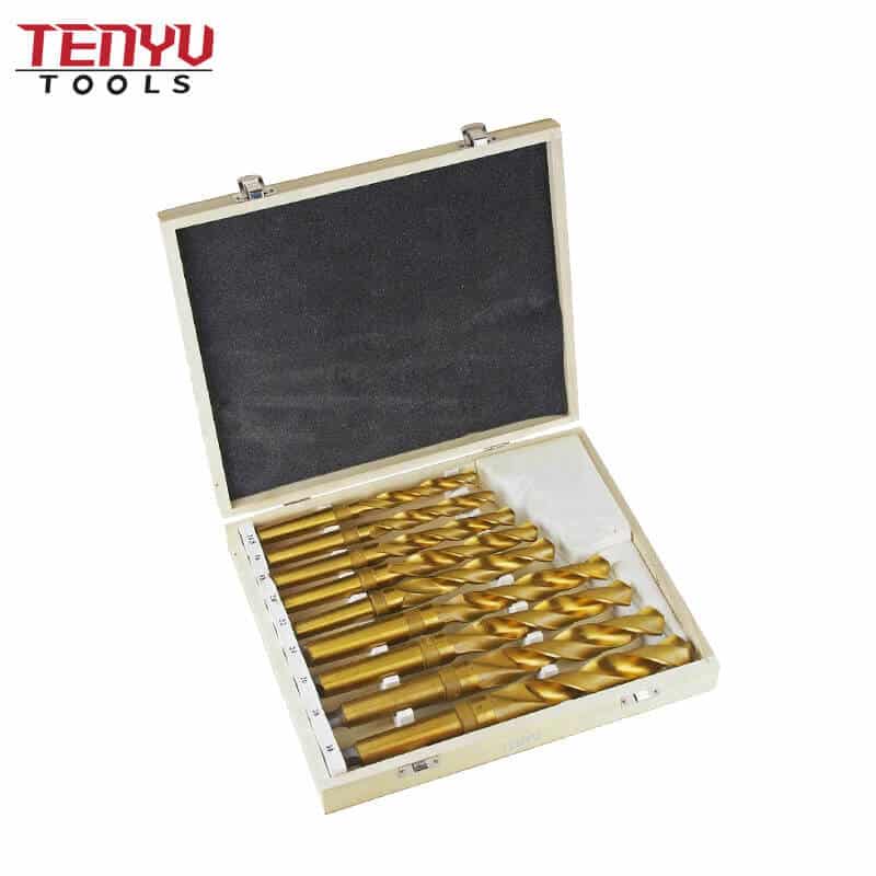 9pcs Taper Shank Drill Bits with Amber Surface