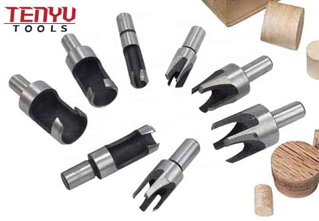 Carbon Steel Straight and Tapered Taper Drill Bit Cutting Tool Round Tube Type Wood Plug Cutter Set