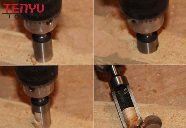 Carbon Steel Straight and Tapered Taper Drill Bit Cutting Tool Round Tube Type Wood Plug Cutter Set