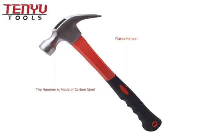 Claw Hammer with Forged Hardened Steel Head with Shock Absorbing FiberGlass Rubber Grip Framing Hammer Multipurpose Use