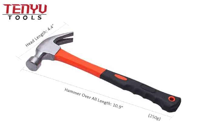 Claw Hammer with Forged Hardened Steel Head with Shock Absorbing FiberGlass Rubber Grip Framing Hammer Multipurpose Use