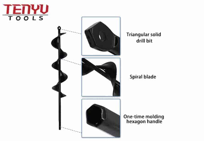 Home Yard Garden Ground Grass Earth Land Power Digging Holes Tool Auger Spiral Drill Bit Farm Planting For Rapid Flower Bulb