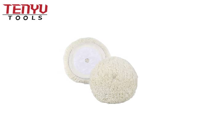 6 Inch Washed Polished 100% Natural Wool Polishing Pad with Hook and Loop Polishing Pad for Clean Car Polishing