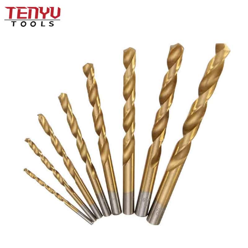 8pcs hss titanium coated twist drill bit set 3 10mm straight shank twist drill bit