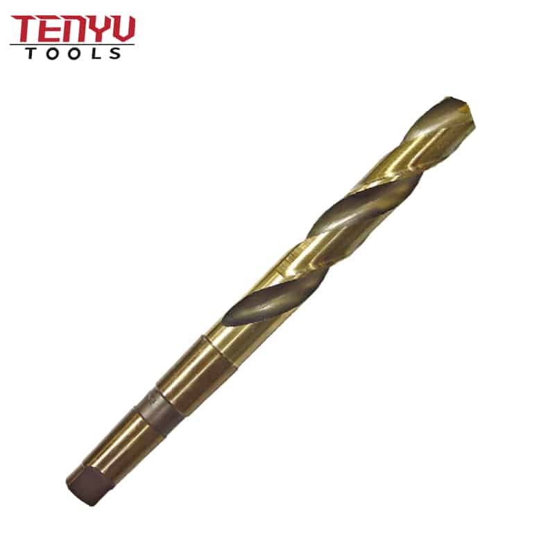 din345 m42 spiral flute 135 degrees heavy duty morse taper shank cobalt drill bit