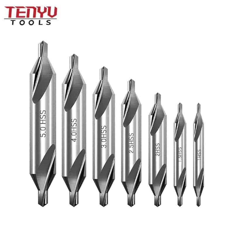 7 pieces m2 high speed steel 60 degree angle centre drill bits set tools