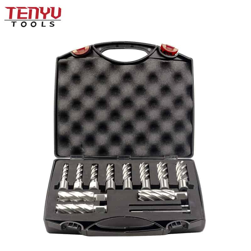 annular cutter set 13 pcs 34 inch weldon shank 2 cutting depth for drill press hss standard kit