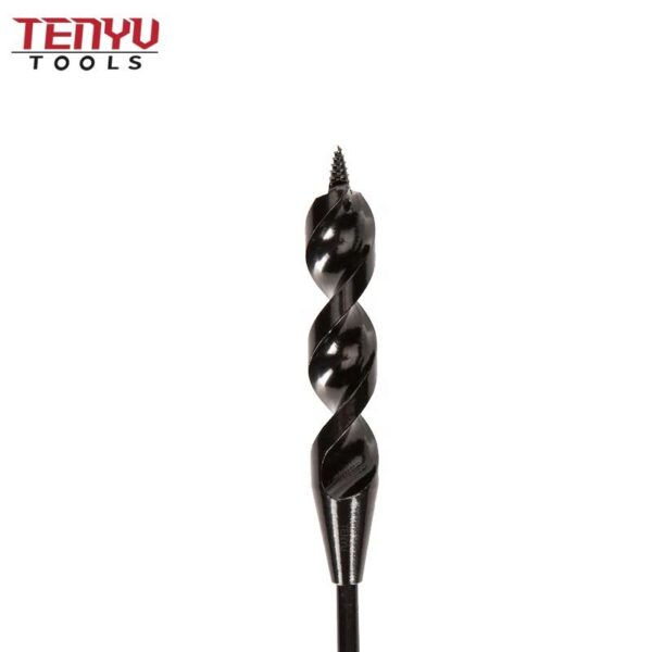 flex auger bit with screw point 3/8inch x 54inch long flexible cable drill bit fish bit for pulling wire behind walls