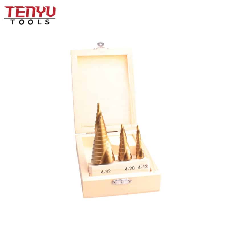 3pcs set m2 titanium coated high speed steel cone shaped step up drill bit for metal