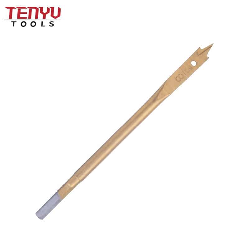 spade flat wood drill bit for wood hex shank center point clean and fast cutting drilling with titanium coated1