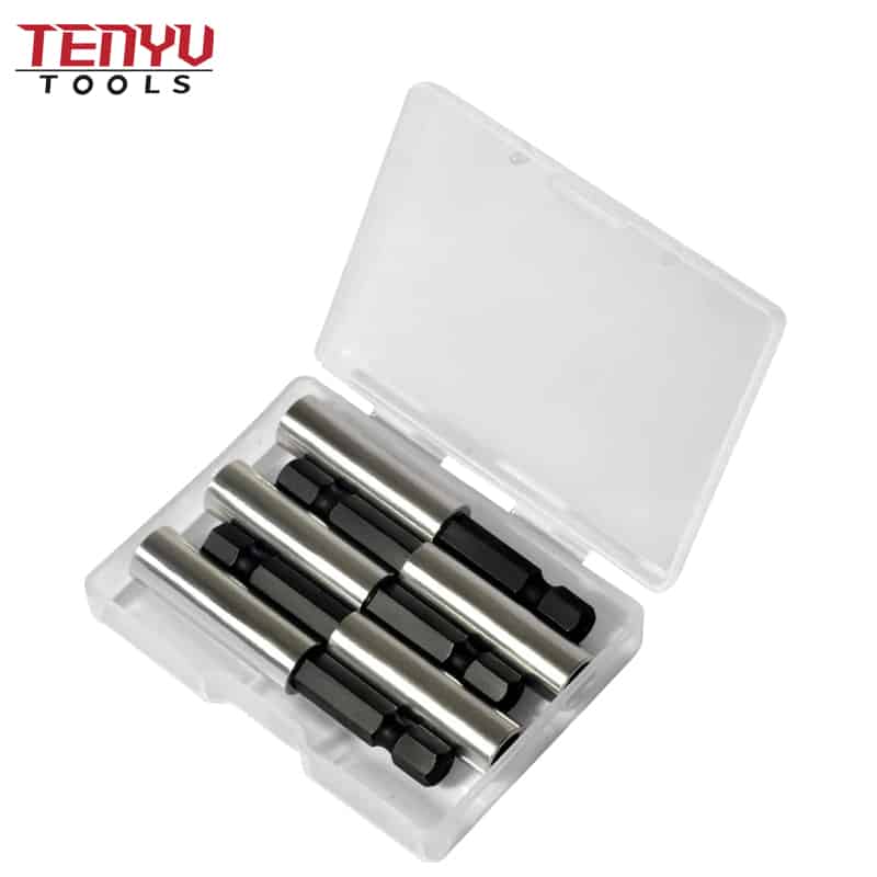 5 pack hex shank strong magnetic screwdriver drill bit holder set with portable case