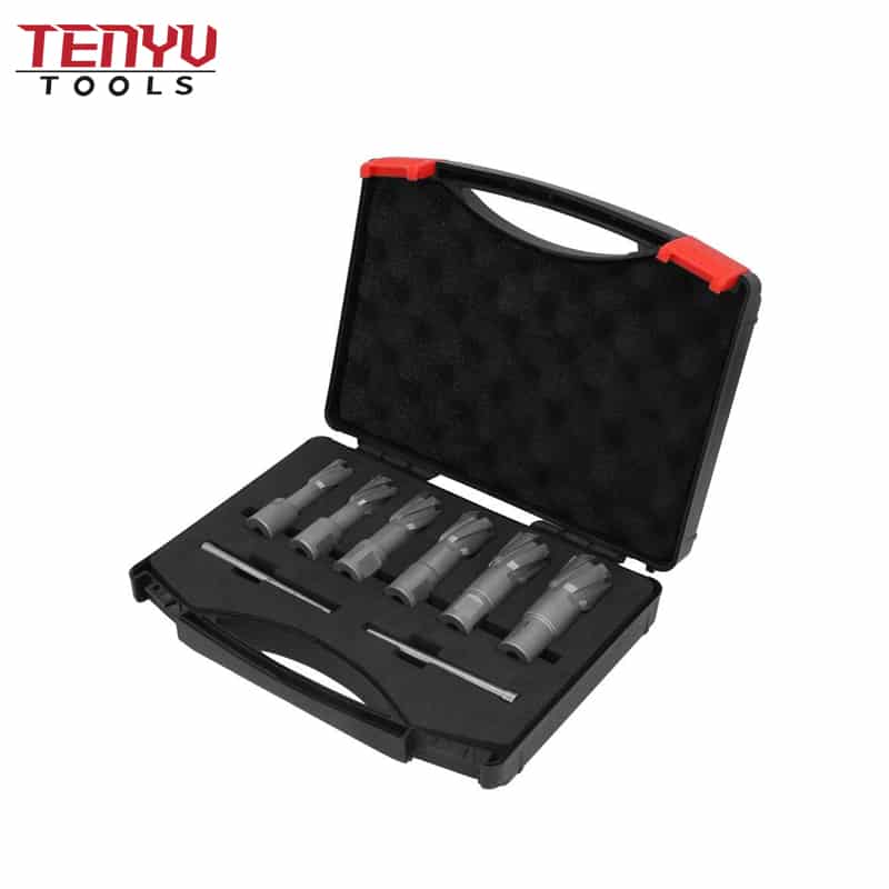 tct annular cutters set 8pcs weldon shank for mag drill press with pilot pin