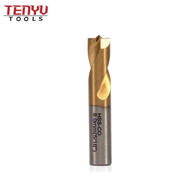 titanium coated spot weld drill bits slow spiral high speed cobalt steel