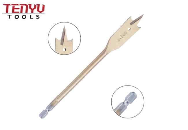hex shank tri point flat wood spade paddle drill bit (2)