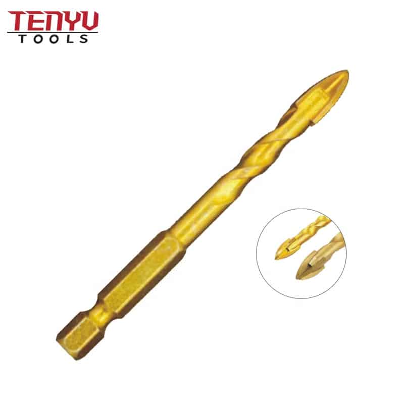 6mm ceramic tile drill bit with carbide cross tip quick change hex shank tile drill bits for glass tile fast drilling