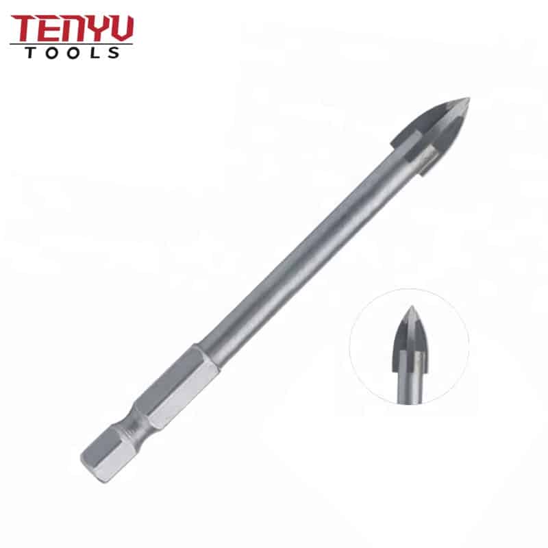 sand blasted hex shank cross carbide tip matkap ucu tile glass drill bit for ceramic porcelain drilling